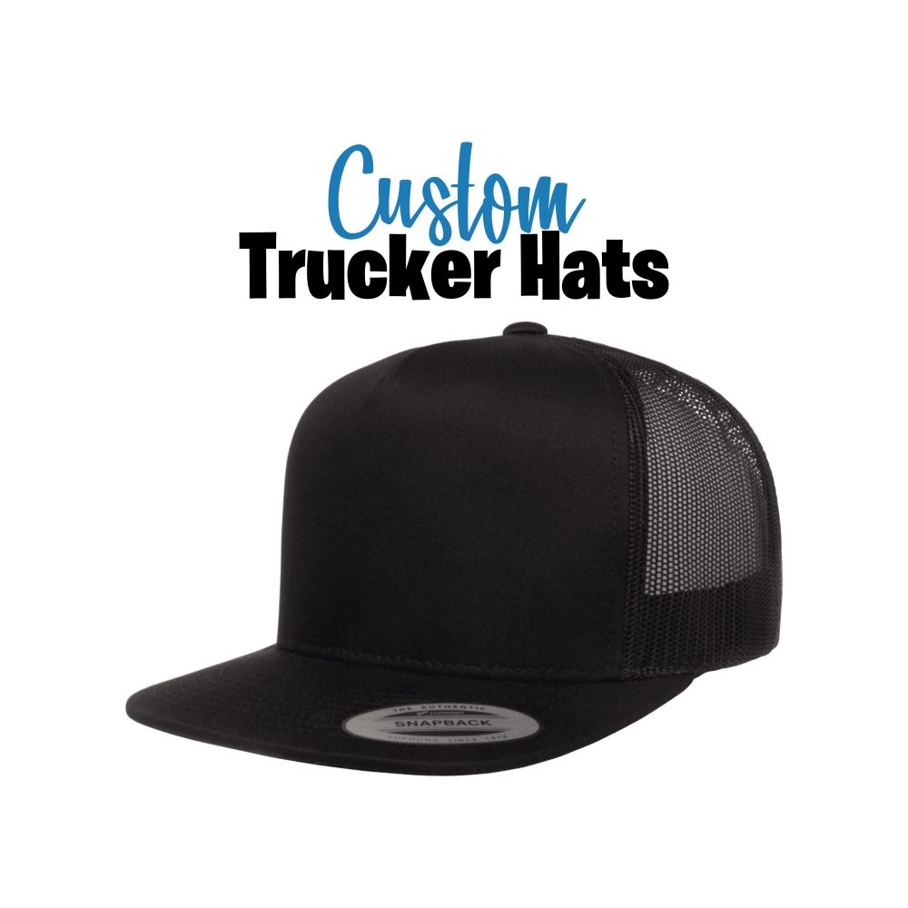 Custom Flat Brim Five Panel Retro Trucker Hat
