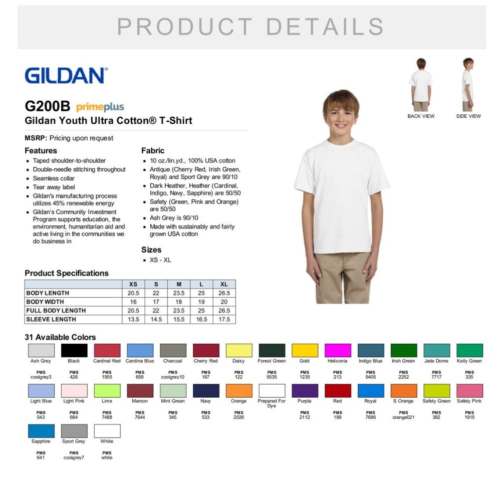 Custom Youth Ultra Cotton T-Shirts - Image 3